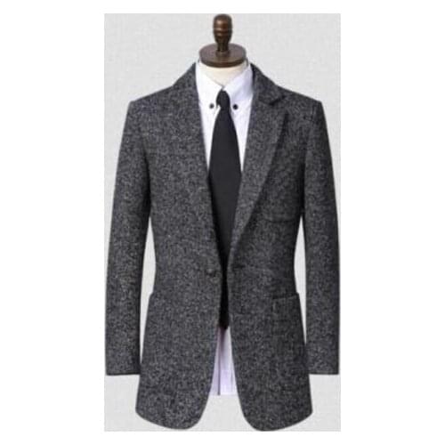 Free shipping ! Casual woolen coat men suit one button overcoat mens cashmere coat casaco masculino inverno erkek england grey