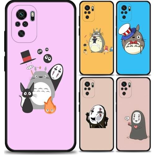 Phone Case For Xiaomi Redmi Note 9S 9 8 Pro 7 8T 8 10 9S Soft Silicone Case For Redmi 9A 8A 7A 7 Black Fundas Funny Totoro
