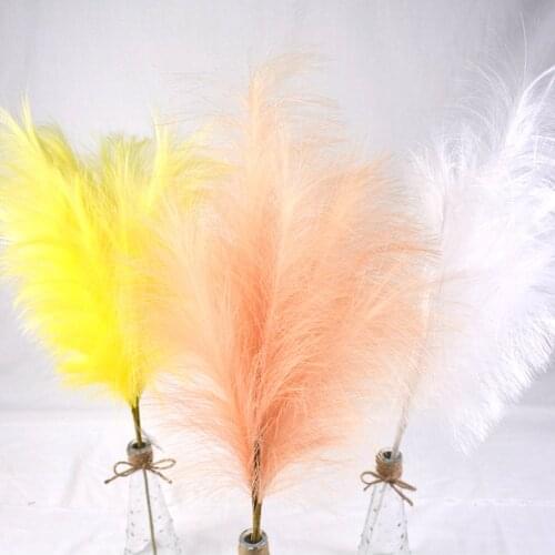 Colorful pampas grass phragmites artificial dried flowers wedding home decor natural bouquets of dried flowers eucalyptus Rose