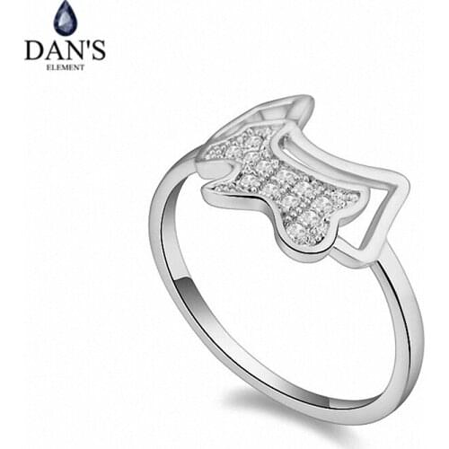 DANS Real Austrian Crystals Brand AAA Zirconia Micro Inlays Fashion Ring for women New Geometric 108724white