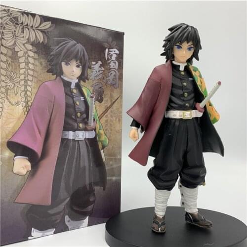Demon Slayer Kimetsu no Yaiba Tomioka Giyuu Cute Standing Classic Color PVC Action Figure Tanjirou Nezuko Toy 16cm