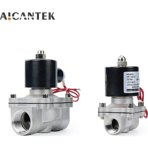 1/4" 1/2" 3/4" 1" Solenoid Valve 304 Stainless Steel DN8/15/20/25 Normally Closed Pneumatic for Water Oil Air 12V 24V 220V 110V