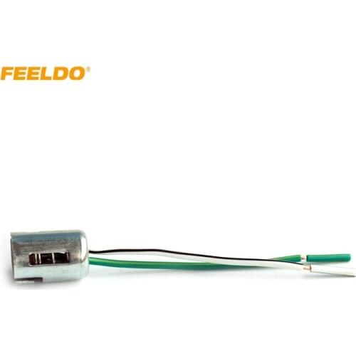 FEELDO 2pcs Car 1156 S25 1141 BA15s 7506 LED Socket Extension Replacement Holder Wire Harness #HQ961