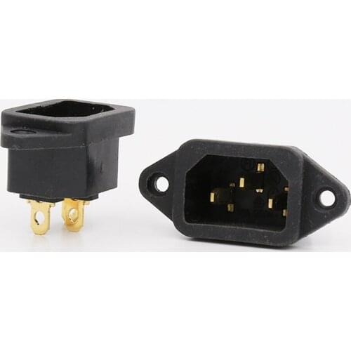 FI-05G GOLD plated IEC inlet Mains Power Inlet Socket Male Panel Entry Plug HiFi