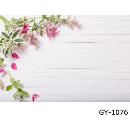 Wood Board Blossom Petal Flower Frame Photocall Cake Photo Booth Studio Photography Background White Wood Plank Photo Backdrop