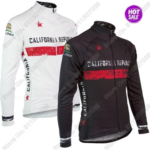 California Men Cycling Jersey Long Sleeve Cycling Clothing Race Road Bike Shirts Bicycle Tops MTB Uniform Maillot Ropa