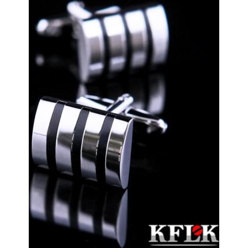 KFLK Jewelry shirt Fashion cufflinks for mens Brand Black cuff links Wholesale Button Male Gift High Quality guests