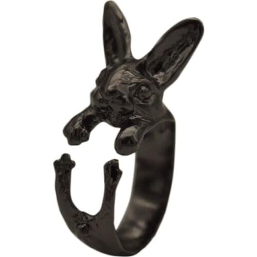 Vintage Animal Rings Adjustable Hippie Chic Handmade Rabbit Bunny Animal Knuckles Rings for Women Girls Charm Fashion Jewelry