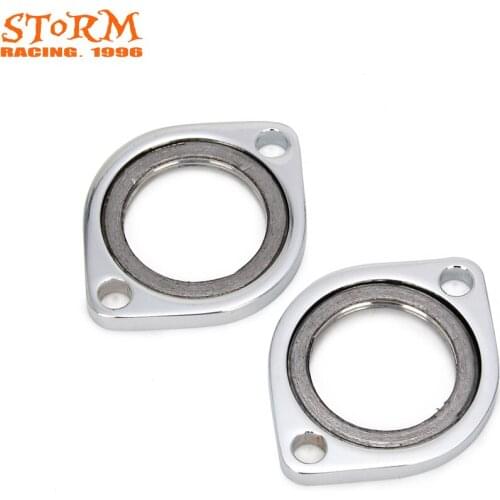 Exhaust Flange Kit W/ Graphite Dount Gasket for Evo Cam Dyna Sportster 883 Motorcycle