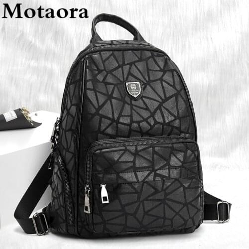Motaora Womens Fashsion Bag Stone Pattern Leather Backpacks For Female 2020 Large Capacity School Backpack Casual Travel Bags