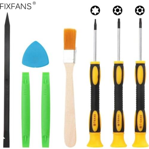 T6 T8 T10 Security Torx Screwdriver Set Repair Tool Kit for Xbox One/ 360 Controller PS3 PS4 Safe Prying Spudger Cleaning Brush