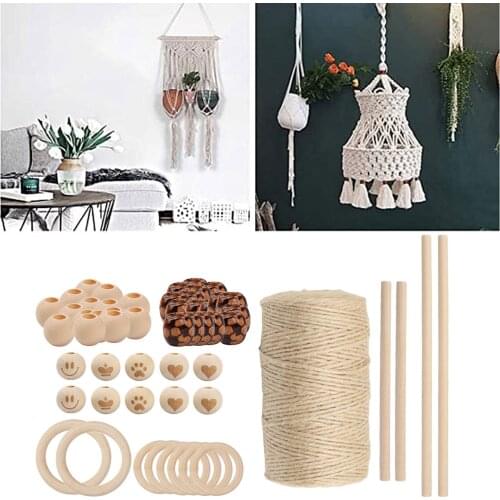 DIY Macrame Cord Kit Twisted Rope Natural Cotton for Plant Hangers Tapestry