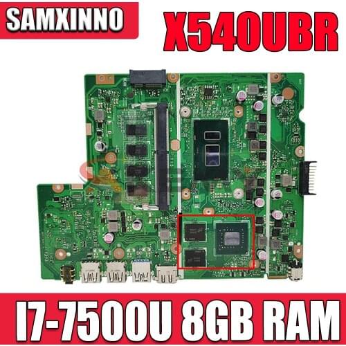 Akemy X540UBR notebook mainboard For ASUS X540UB X540UBR X540UV laptop motherboard mainboard I7-7500U 8GB RAM V2G tested 100% ok