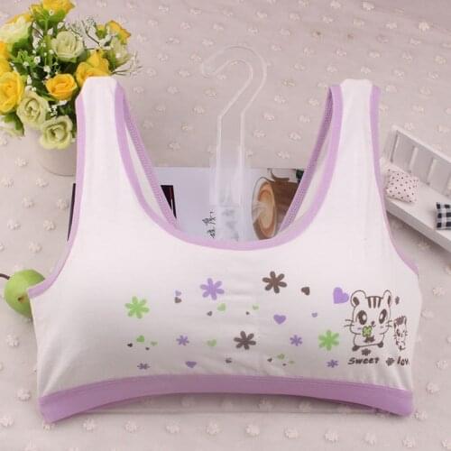 New Lovely Bra Girls Underwear Cotton Bra Vest Children Underclothes Sport Undies Bustier Crop Top Wholesale B