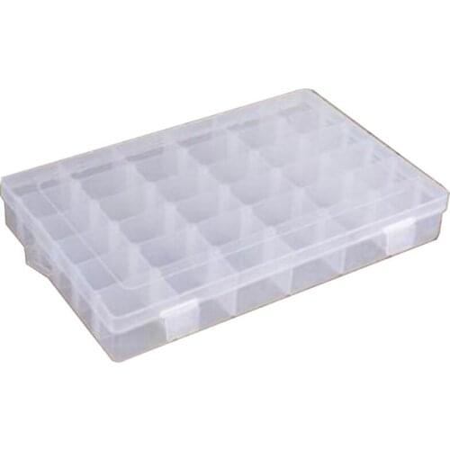 36 Grid Plastic Storage Jewelry Box Organizer Container with Adjustable Dividers