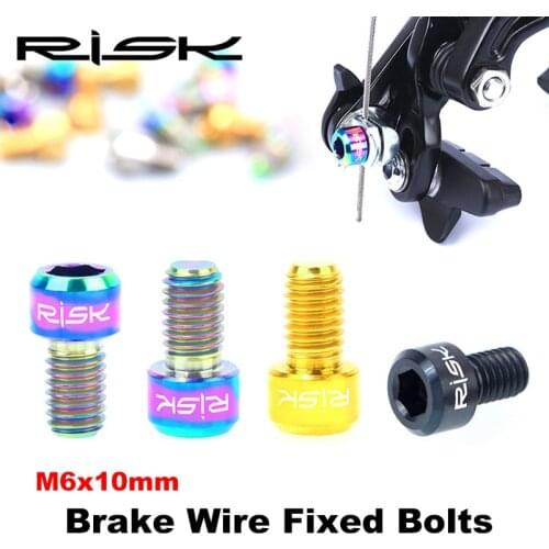 RISK M6x10 Bicycle Disc Brake Wire Fixing Bolt MTB V-Brake Road Bike C-Brake Inner Line Pressing Screw Cycling Parts Accessories