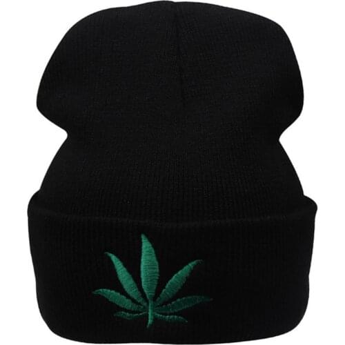 New Fashion Winter Weed Leaf Skullies Beanie Hats for Women Warm Hip Hop Bonnet Caps for Men Gorras Hombre 2021 Bone Masculino