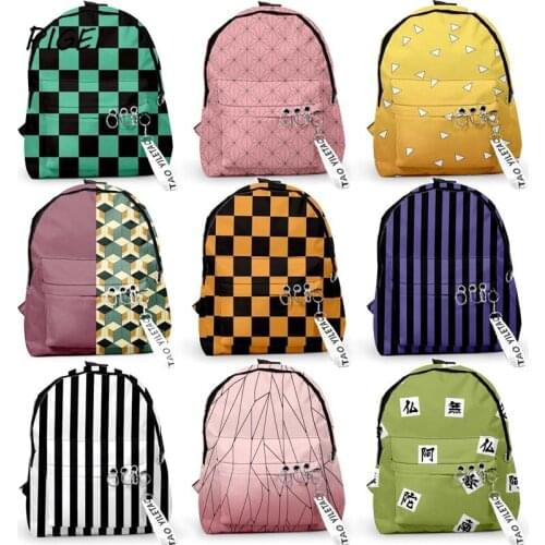 Demon Slayer Kimetsu no Yaiba School Bag Kamado Tanjirou Backpack Canvas Bag Women Men Tomioka Giyuu Travel Notebook Bag Cosplay