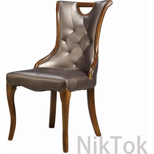 Modern Minimalist Dining Chair for Dining Room Furniture Restaurant Creative Leather Chair Solid Wood Dining Chair Customized L