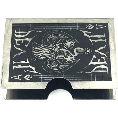 Steel Devil Card Protector Magic Trick Cards Clip Holder Deck Poker Protector Pack Box Case Magic Props Accessory