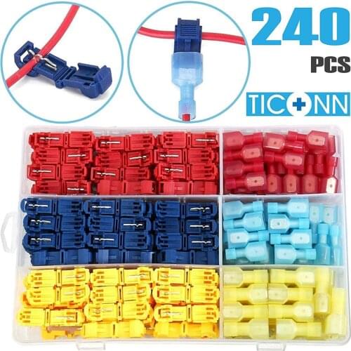 T type faucet, self stripping fast connection terminal, insulation male quickly disconnect shovel terminal classification kit, w