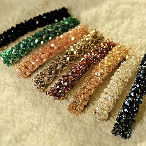 1Pc Bling Crystal Hairpins Headwear for Women Girls Rhinestone Hair Clips Pins Barrette Styling Tools Accessories 6 Colors