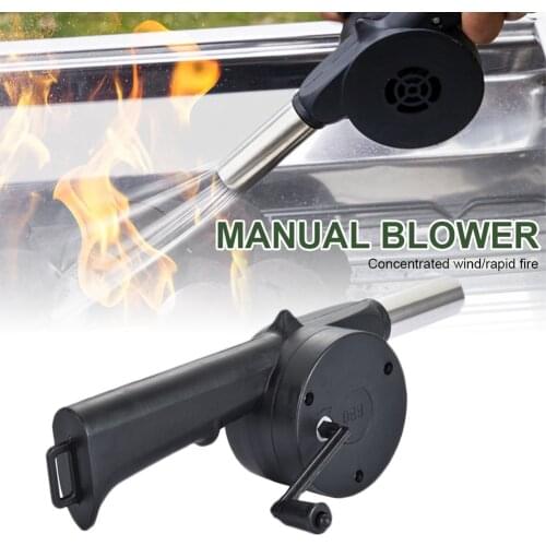 Outdoor Barbecue Fan Air Blower Hand Crank BBQ Air Blower Portable BBQ Grill Fire Fan Tools Picnic Camping Accessories