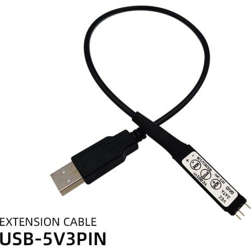 USB To 5V3PIN Convertor Expandsion Line Motherboard To IO Transfer Cable Manual Controller A-RGB 5V To USB Power Supply Adapter