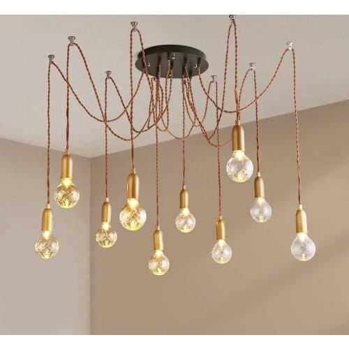 Vintage Spider 1/6/10 Heads Pendant Lights Hotel Hall Parlor Pendant Lamp Dining room Hanglamp G9 LED Loft Hanging Light Fixture