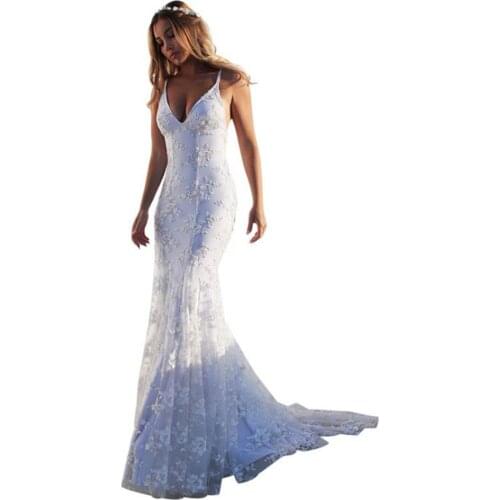 Summer White Lace Long Dress Bohemian Low Back Backless Open Back Dress Mermaid Dresses Female Vestidos Honeymoon Trip Clothes