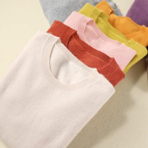 Winter Sweater Women 100% Cashmere 2020 New Autumn Round Collar Long Sleeve Solid 13 color Pullovers Soft Female Tops
