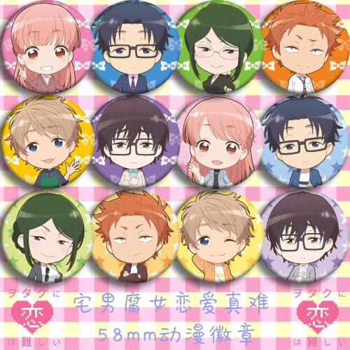 1pc 58mm Wotakoi: Love is Hard for Otaku Momose Narumi Nifuji Hirotaka Badges Brooch Pins spilla