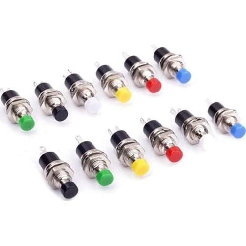 2pcs 7MM PBS-110 Normally open small Round Button 2 pin Self-reset Point Power Button Button Press the "ON" Button Switch