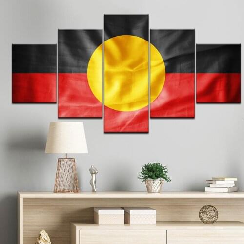 5 Pieces Australian Aboriginal Flag Painting Canvas Print for Wall Picture Canvas Prints for Living Room Home Decor