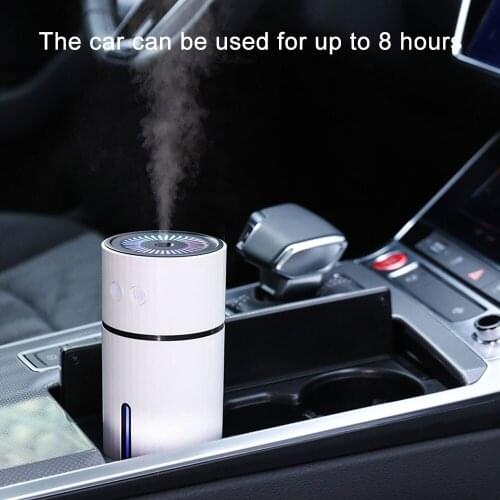 Car Air Humidifier USB Rechargeable Humidifier Mini Cool Mist Maker With Colorful Night Light For Car Home Office 90°Rotate