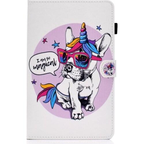Tablet Cover For Amazon Kindle Fire HD10 HD 10 Cartoon Unicorn Puppy Case For Amazon HD10 HD 10 2015 2017 2019 Cover Cases + Pen