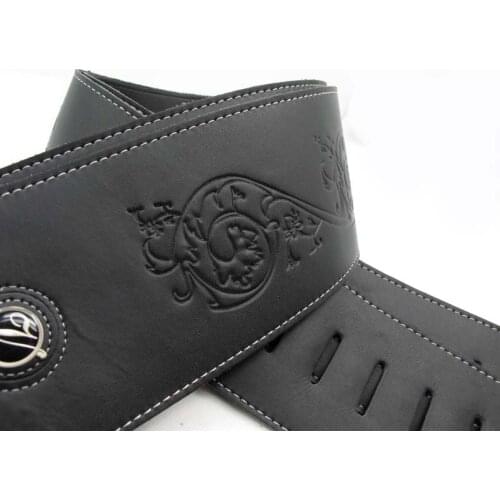YUEKO Black Leather B5-B6 Series is Soft And Durable Widened By 10cm And The Length Can Be Adjusted Guitar Strap Accessories
