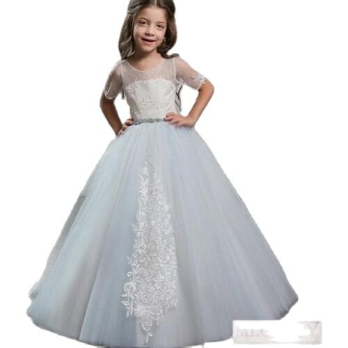 Princess Child Formal Gowns Pageant Dress Special Ocassion Dress with Sequins for Girls Aged 2-14Years