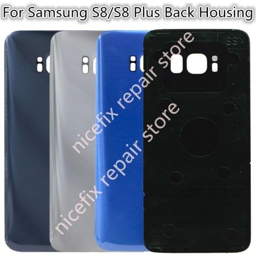 For SAMSUNG Galaxy S8 G950F/S8 Plus G955F Back Battery Cover Door Rear Glass Housing Case Replace For SAMSUNG S8 Battery Cover