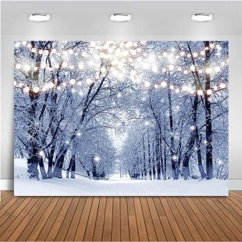 Neoback winter wonderland photography background photophone glitter forest christmas tree snow backdrop photocall photo studio