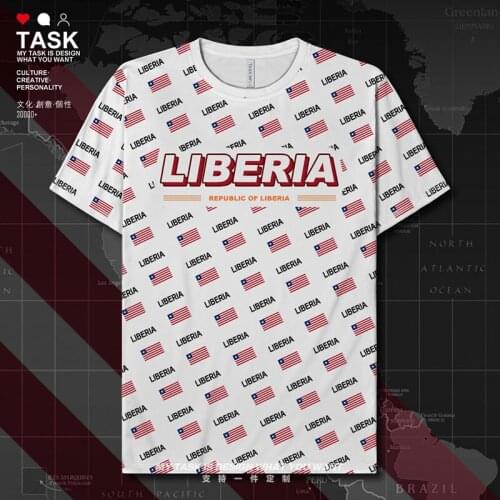 Liberia Liberian LR LBR Quick Dry t shirt Fitness Breathable sports casual Short Sleeve mens shirts gym mens clothes summer