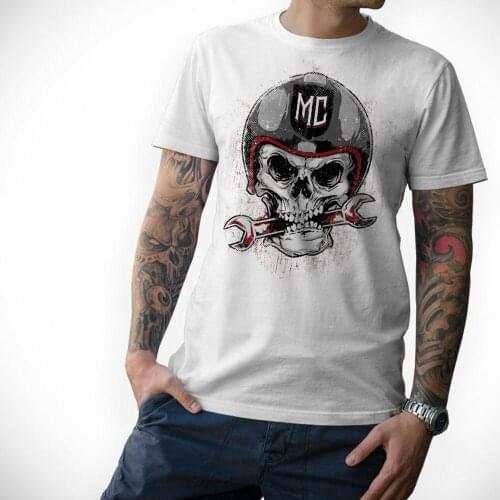 Motorrad Biker T-Shirt Skull Motorcycle Screwdriver Skull Mc top Sale Men Round Neck Cotton Casual Muscle MenS T Shirts