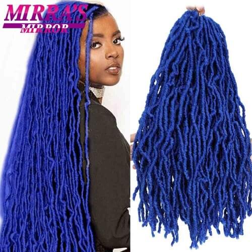 Faux Locs Crochet Hair 18/24Inch New Soft Goddess Faux Locs Crochet Braids for Afro Women Pre Looped Synthetic Braiding Hair