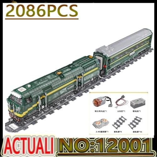 Hot MK12001 Toys The Motorized NJ2 Diesel Locomotives Train Model Building Blocks Bricks Parts Kids Christmas Birthday Gifts