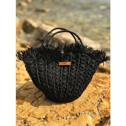 Fashion Women Bag Woven Black Handmade Design Summer Beach Bag New Fashion 2021 Fashions Cool Hand Bag Sleeve Bag