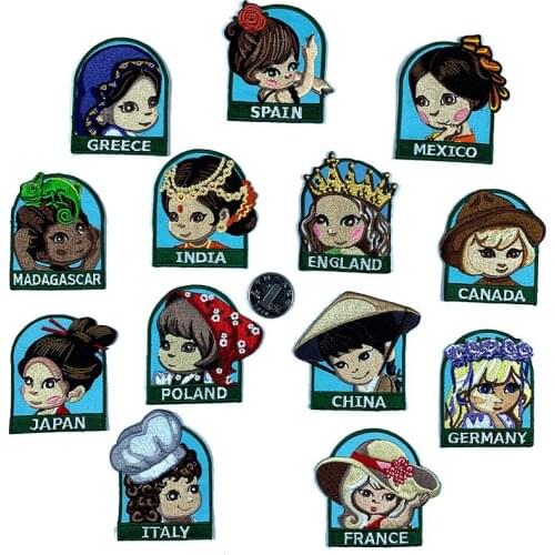 50pcs/Lot Embroidery Patches Letters Clothing Decoration Accessories Cartoon Girl Beauty Diy Iron Heat Transfer Applique