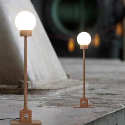 Nordic Minimalist Glass Ball Table Lamps Long Strip Wood Touch LED Bedroom Bedside Lamp Study Desk Office Home Decor Table Light