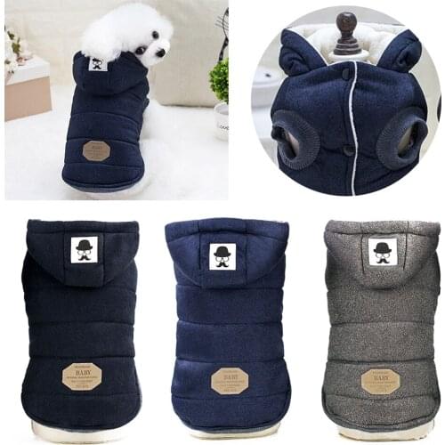 New Pets Dog Clothes Cotton Winter Thicken Jacket Coat Costumes Hoodies Clothes for Small Puppy Dogs Cat Clothing Dropship