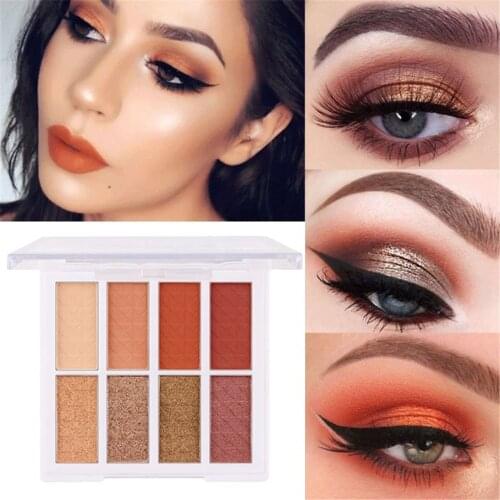 8 Colors Nude Matte Shining Eyeshadow Palette Glitter Pigmented Waterproof Lasting Cosmetics Lovely Smooth Eye Shadow