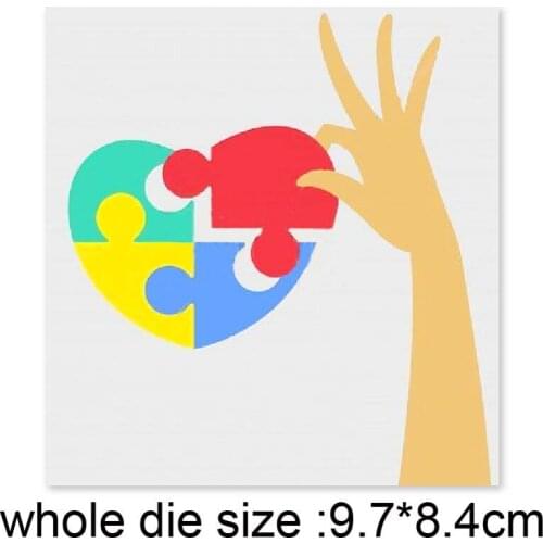 Puzzle Heart Hand metal cutting dies Scrapbooking dies cuts Diy craft paper knife mould blade punch stencils dies Embossing Dies